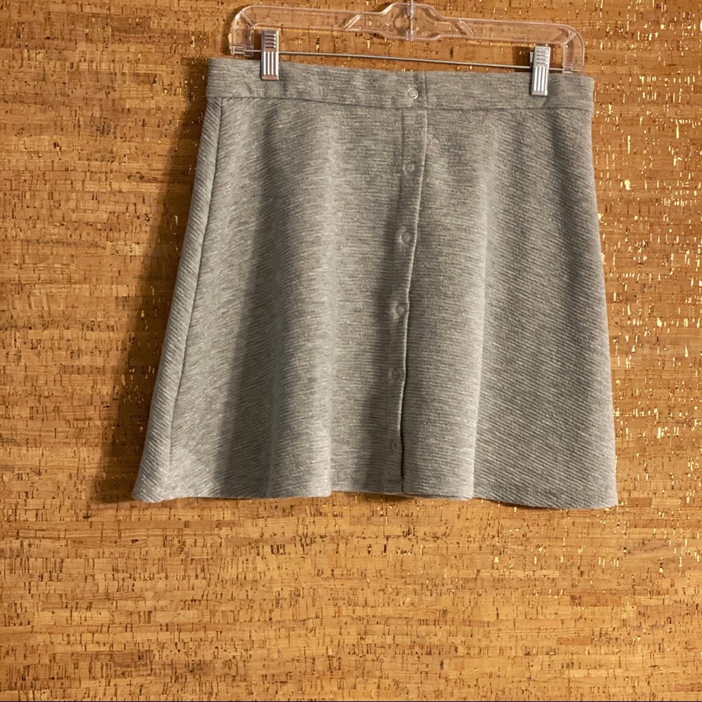 Joe B button down ribbed gray skirt